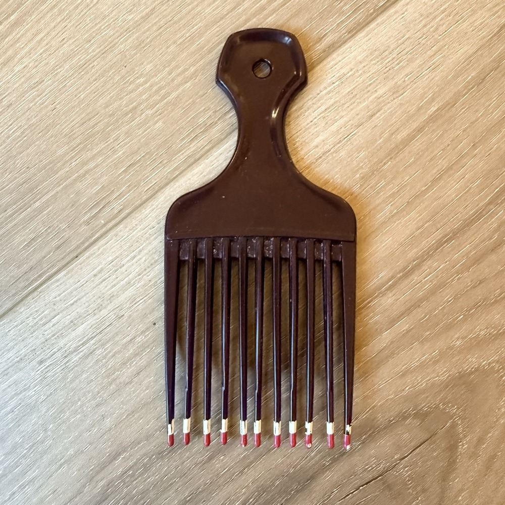 Vintage Hair Pick Comb with‎ Purple Dipped Tips Multicolored
